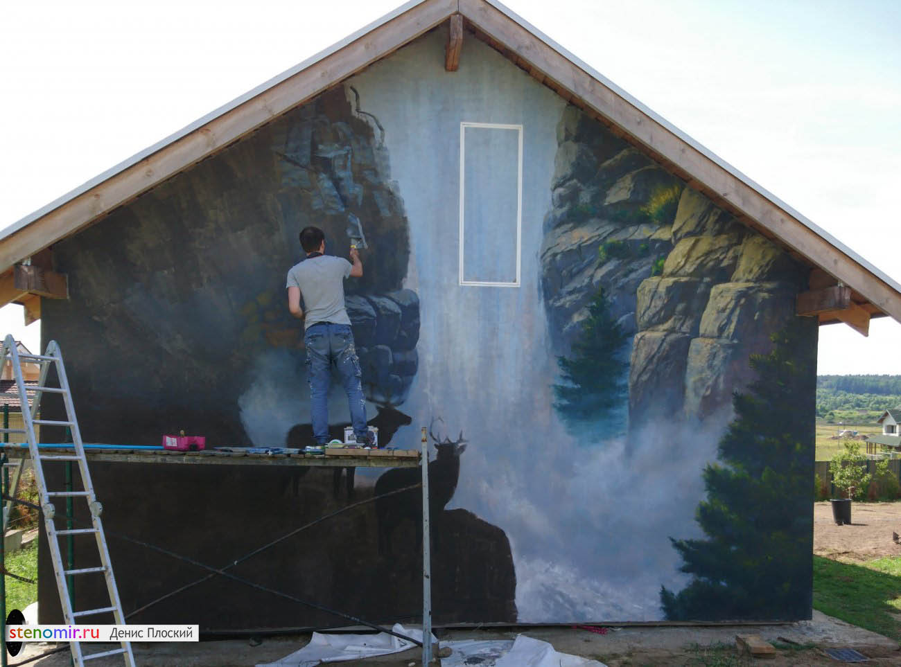 Как разрисовать фасад дома своими руками краской