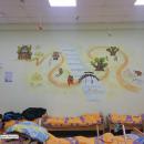 Винни-Пух на стене детского сада. Роспись акрилом