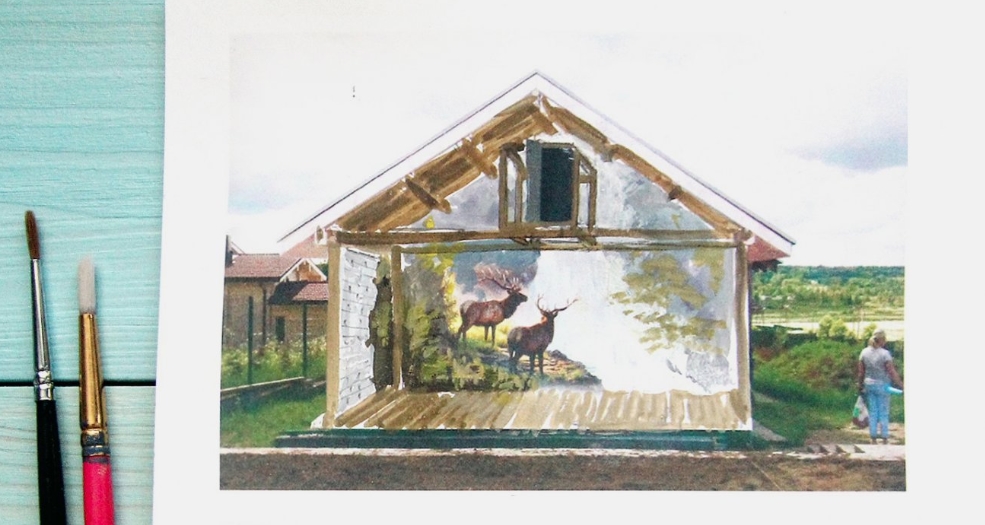 эскиз рисунка для дома