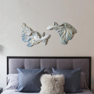 Рыбки на стену декор - 2 цветных барельефа для спальни