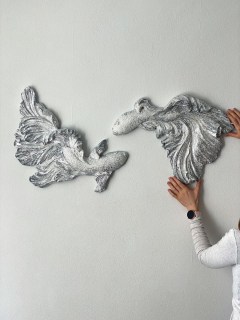 Рыбки на стену декор - 2  барельефа с серебром