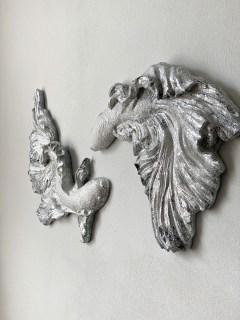 Рыбки на стену декор - 2  барельефа с серебром