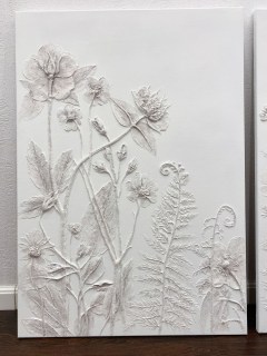 Триптих - картины с растениями - барельеф на холсте
