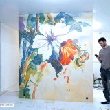 Цветы на стене в интерьере | лучшие рисунки с цветами